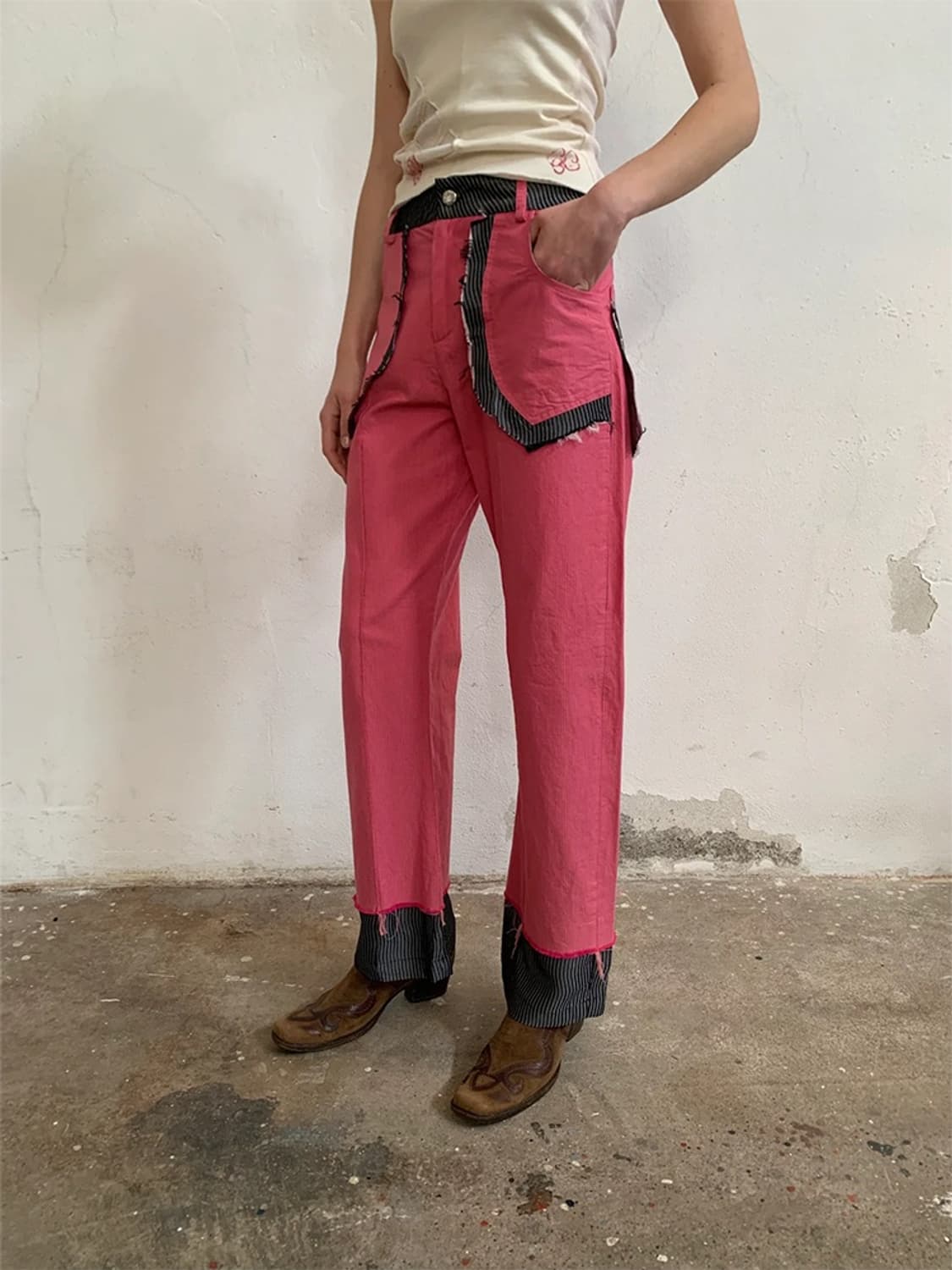 Garbage Core foderami pink trousers 상품이미지4
