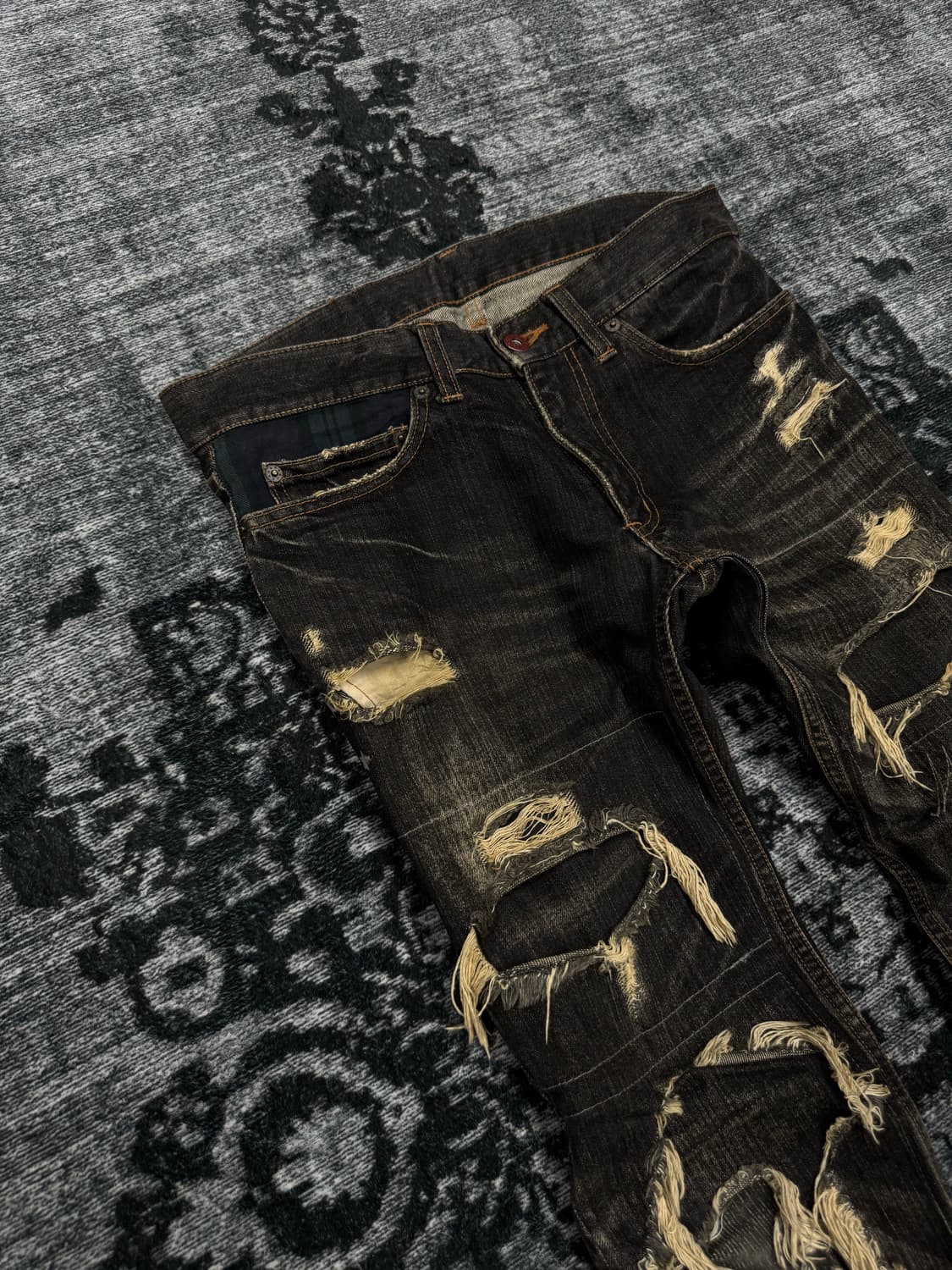 Tetei 00s archive distressed grunge deni 상품이미지3