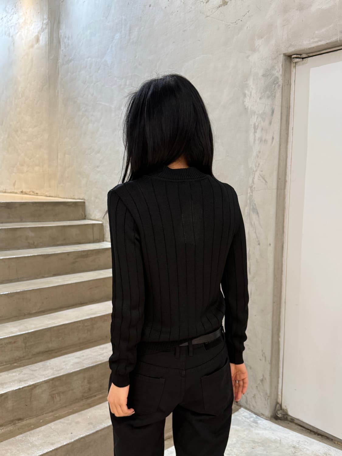 Y’s bis 사선 펀칭 시스루 니트 상품이미지2