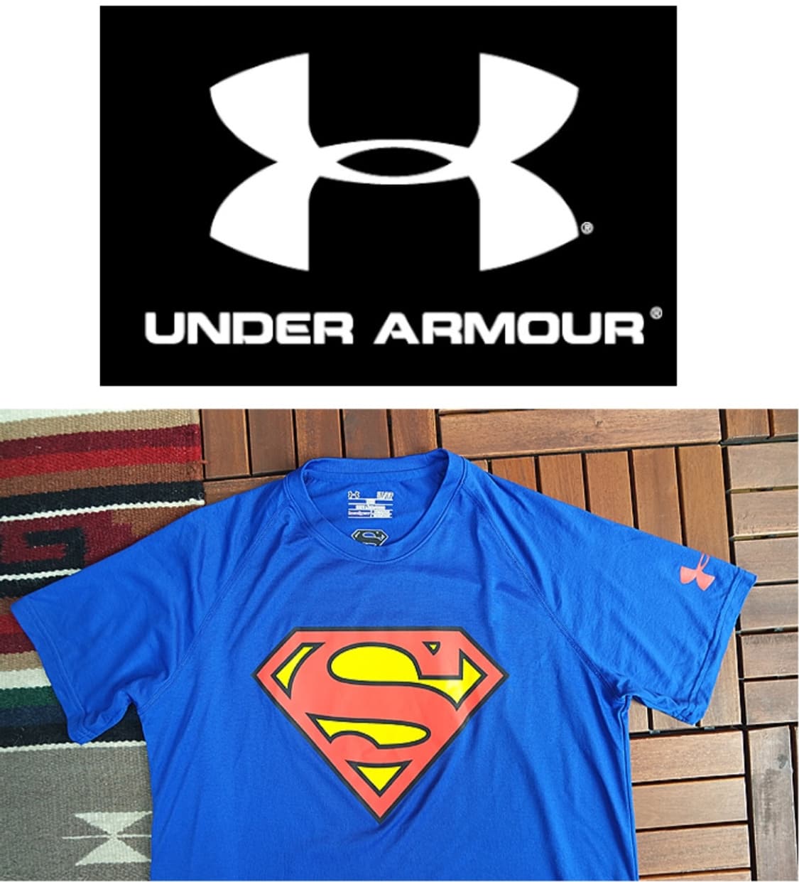 Under Armour 언더 아머 파랑 슈퍼맨 탑 상품이미지1