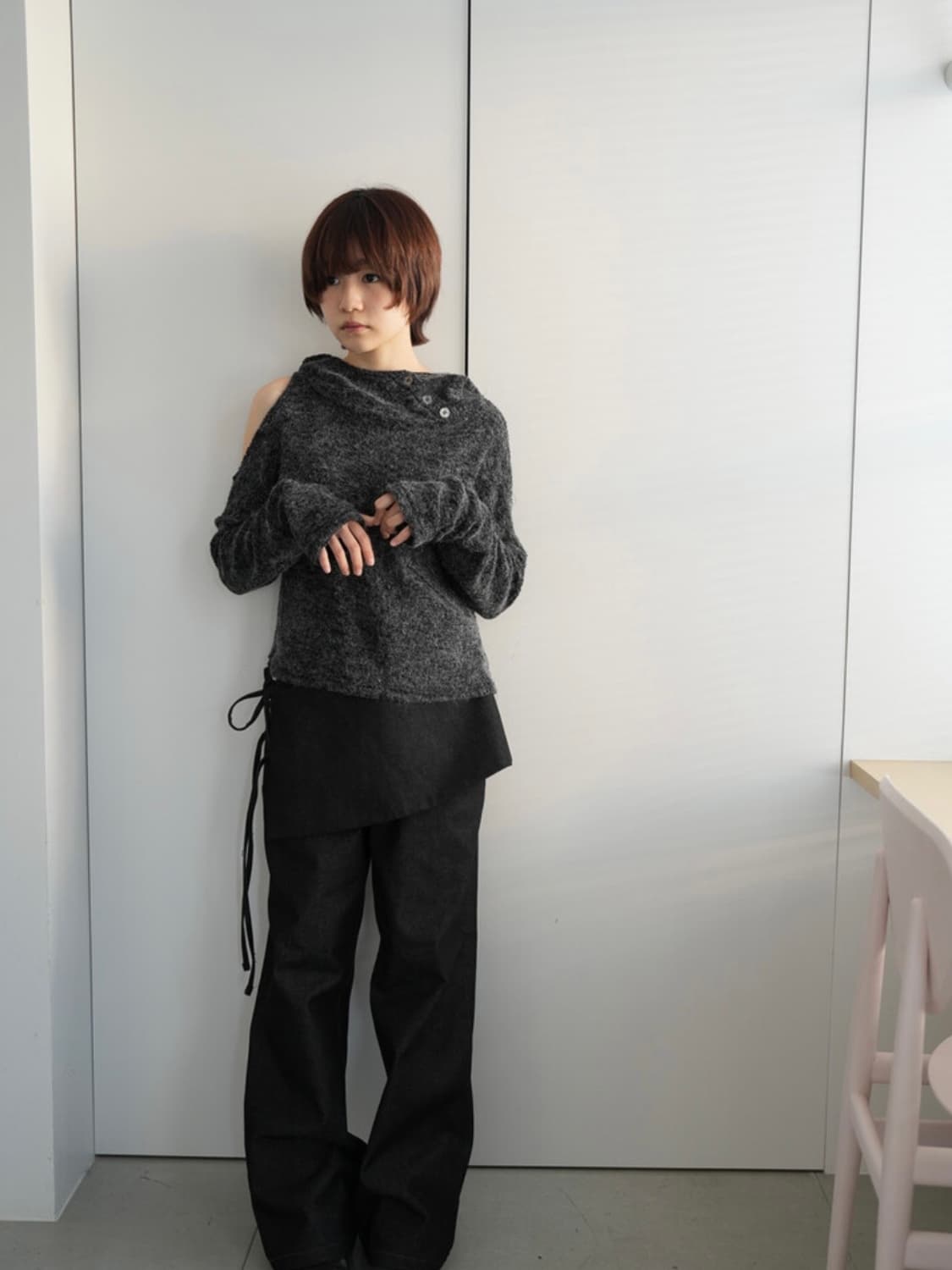 인앤양인하모니 데님&스커트 Denim skirt pants, black 상품이미지2