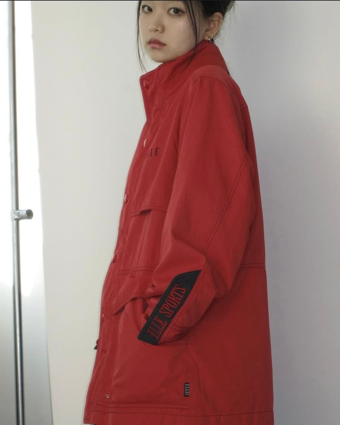 엘르 레드 패딩 상품이미지1