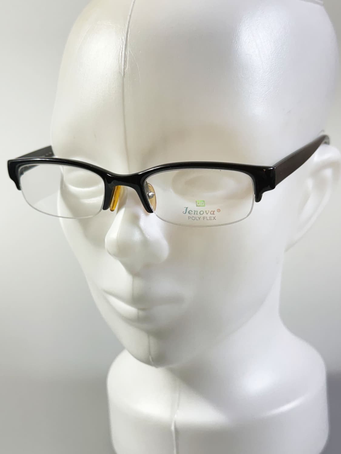 90s JENOVA 블랙 뿔테 반무테 스퀘어 빈티지 안경 상품이미지8