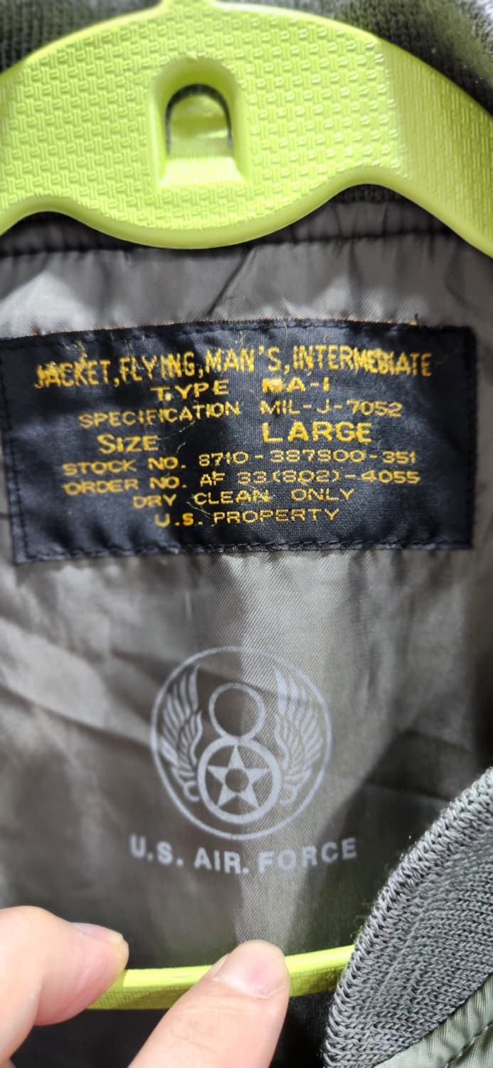 USAF MA-1 밀리터리 야상 베스트 상품이미지3