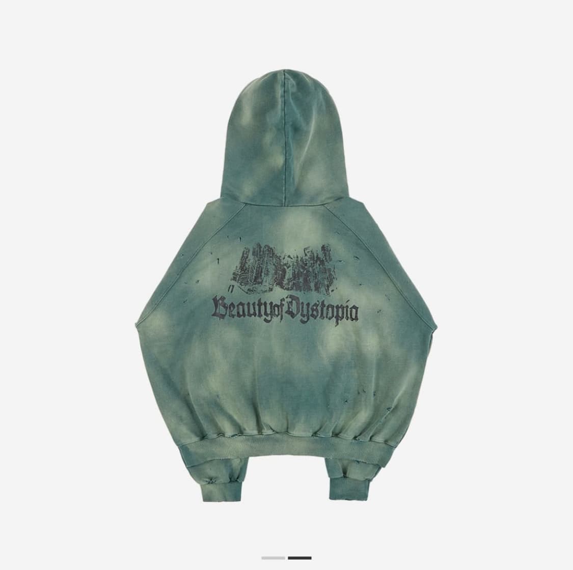 선데이오프클럽 뷰티 집업 후드 워시드 그린 상품이미지2