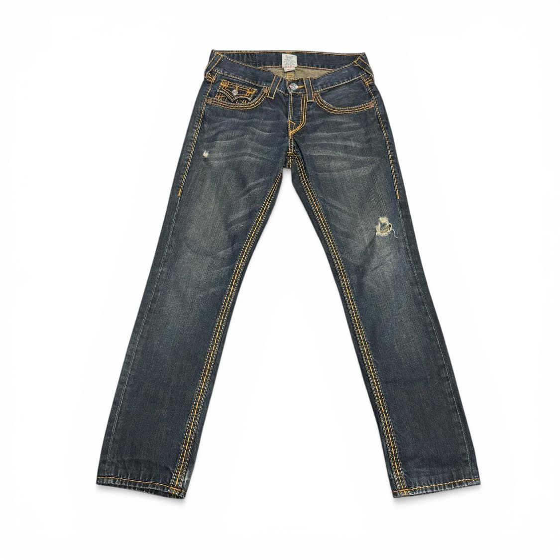 27 트루릴리전 진청 슬림핏 데미지 데님팬츠 상품이미지2