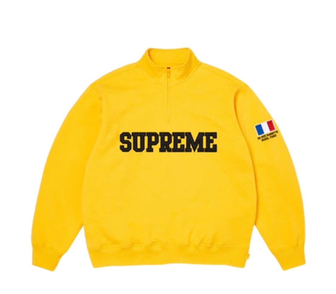 슈프림 샵 플래그 하프 집 풀오버 옐로우 파리 - 26SS 상품이미지1