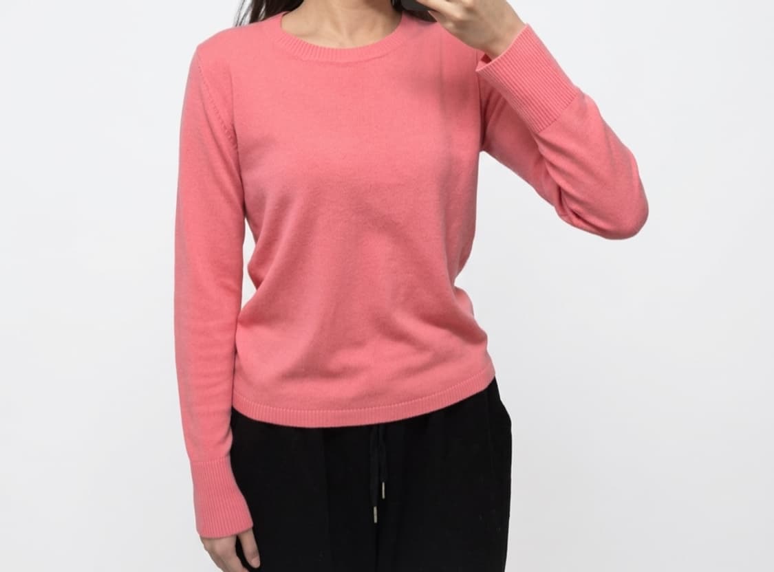 코랄핑크 빈티지 니트 티셔츠 상품이미지1