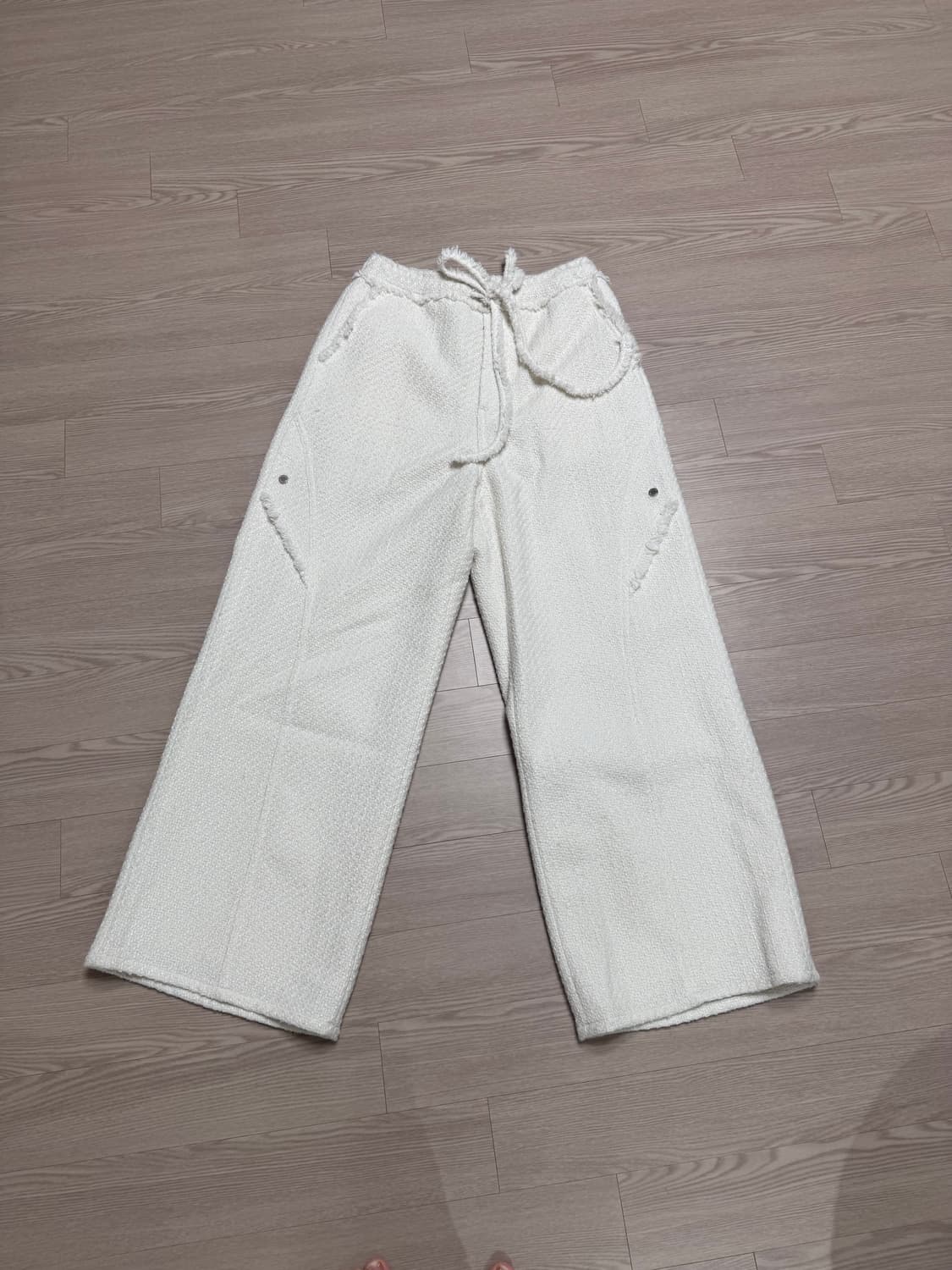 마뗑킴 트위드 밴디드 팬츠 아이보리 M 상품이미지5