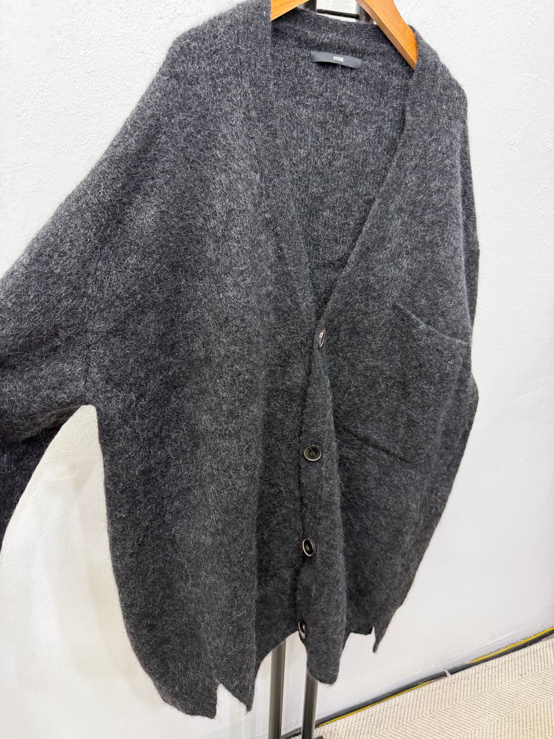 정품) 시스템옴므 한섬 오버사이즈 모헤어 가디건 100 상품이미지2