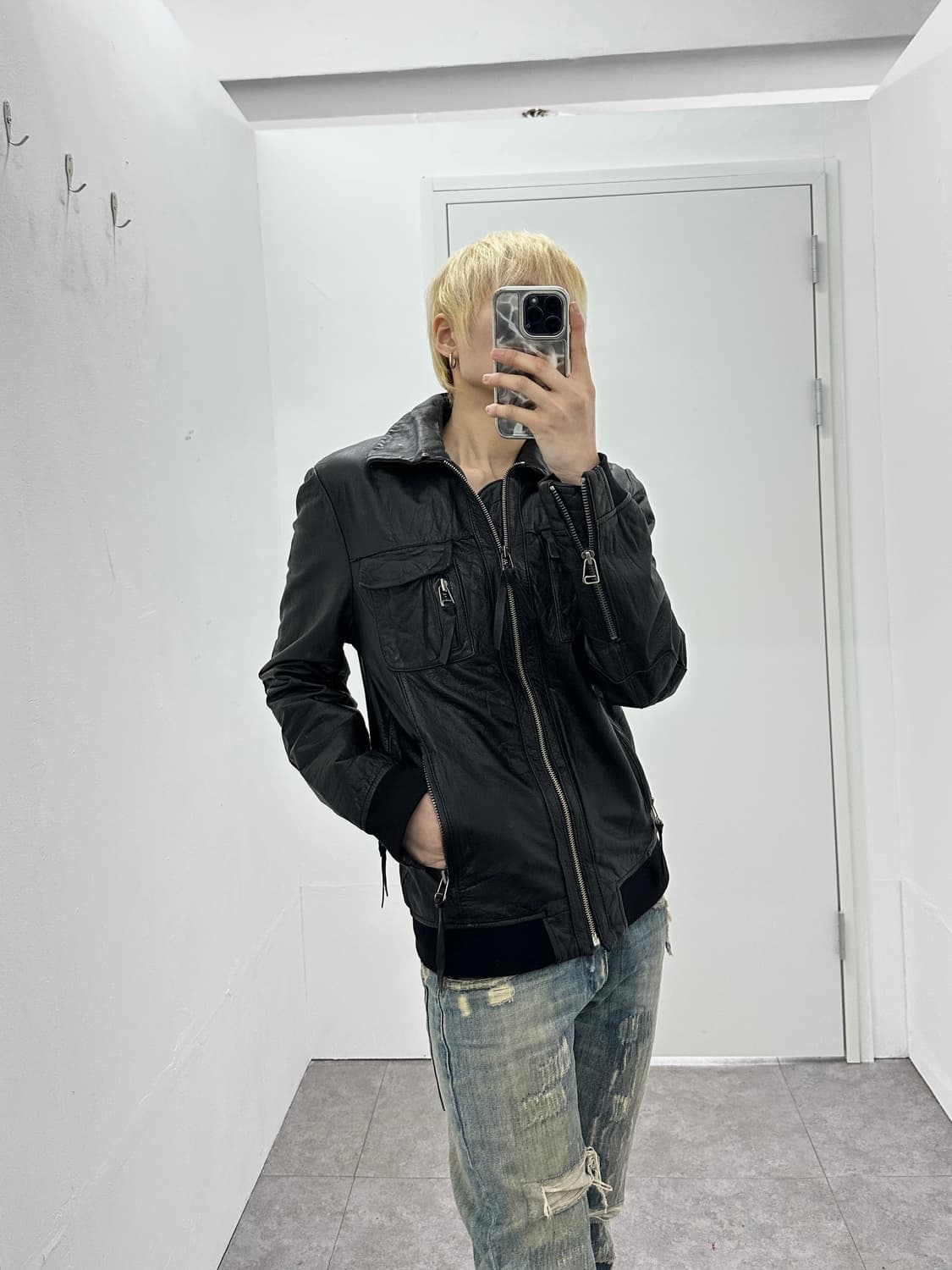 Lepieton Ribbed Lambskin Leather Jacket  상품이미지7