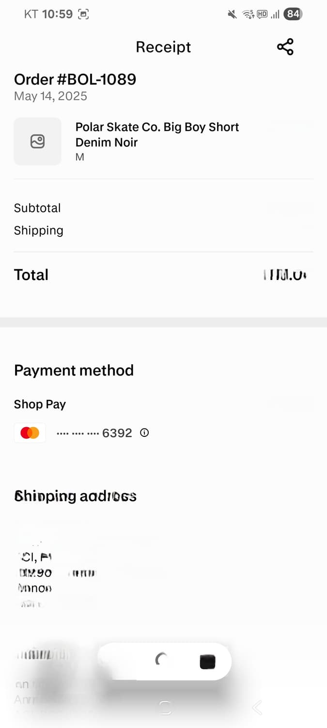 폴라스케이트 빅보이 실버 블랙 데님 쇼츠 M 상품이미지8