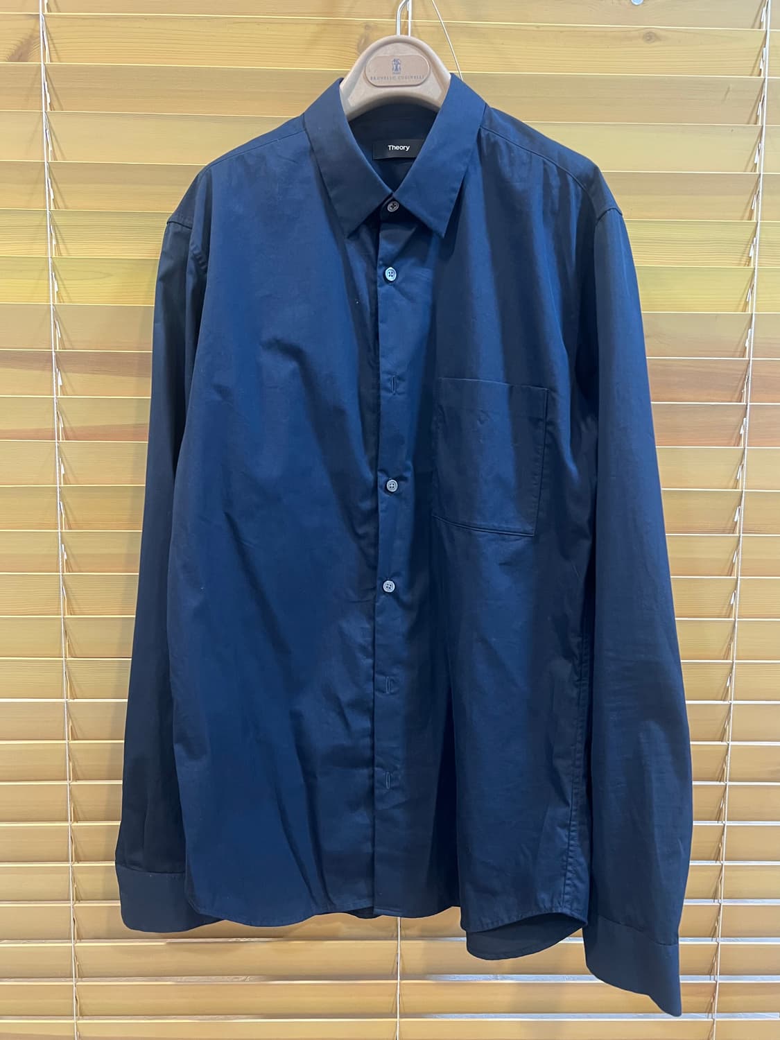 띠어리 남성 다크네이비 코튼긴팔셔츠 상품이미지2