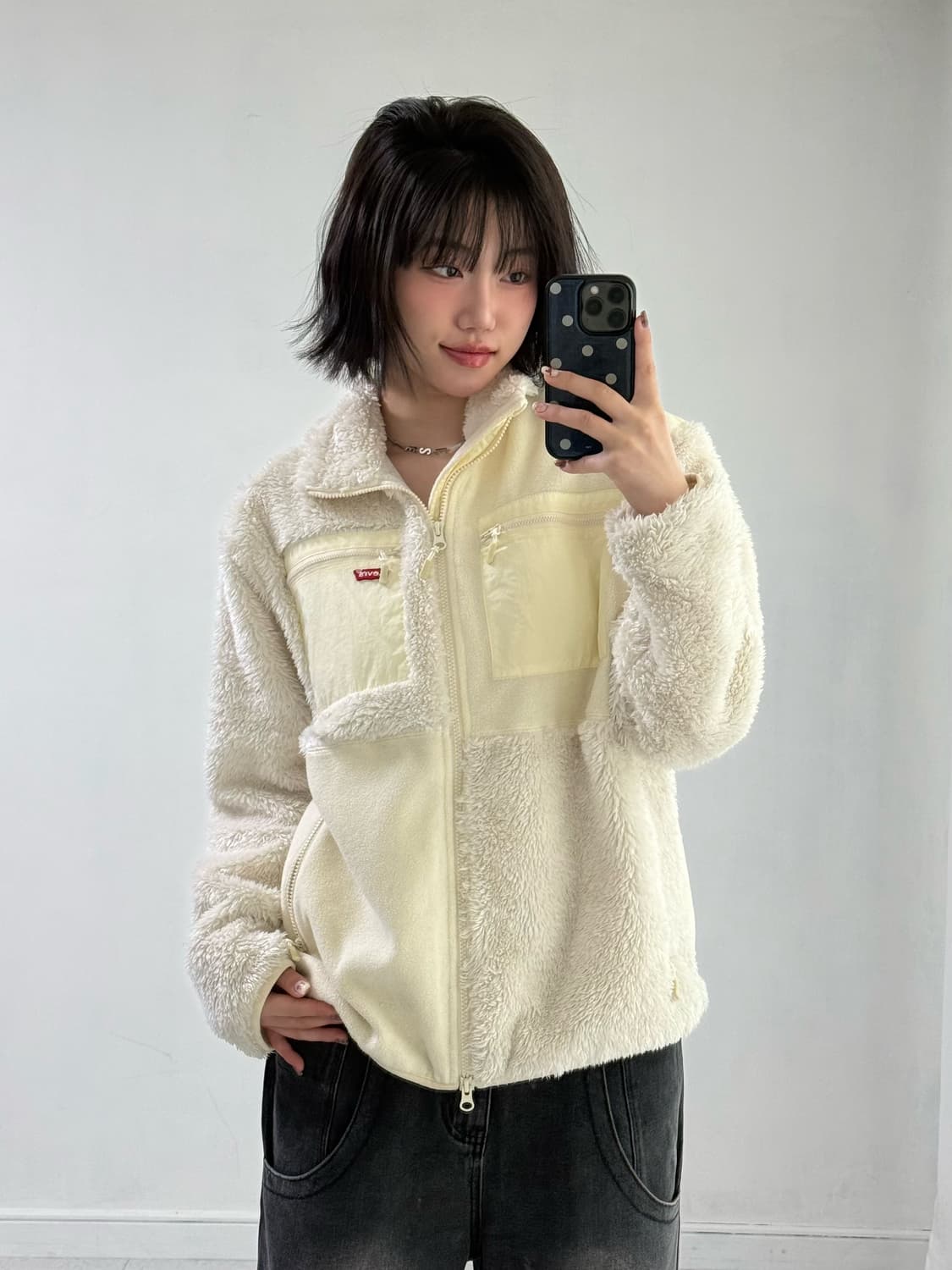 리바이스 블럭 아이보리 후리스 상품이미지2