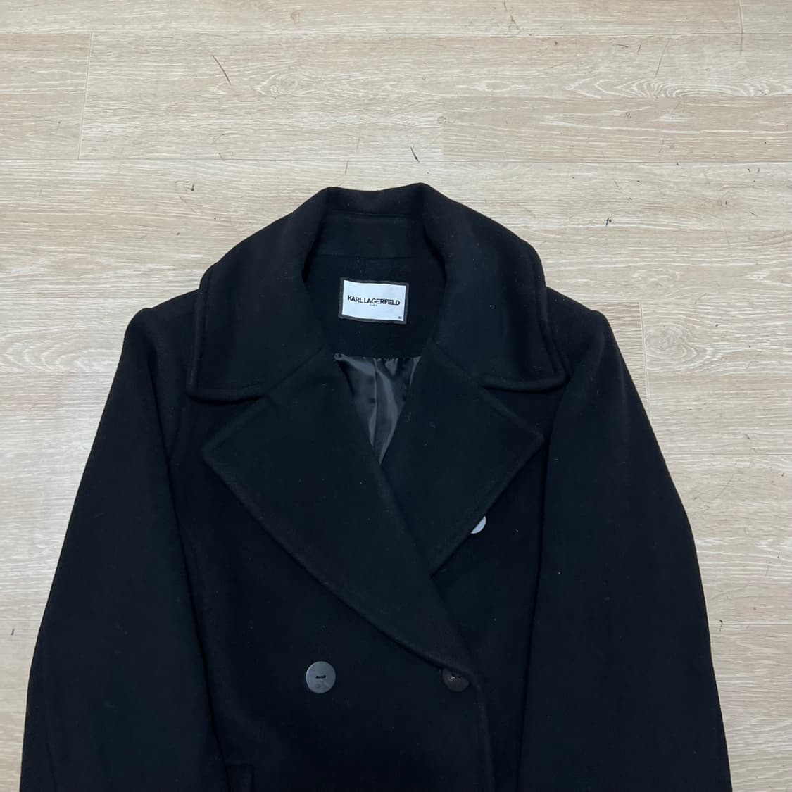 칼 라거펠트 여성 캐시미어 더블 롱코트 [블랙] L/100 상품이미지2