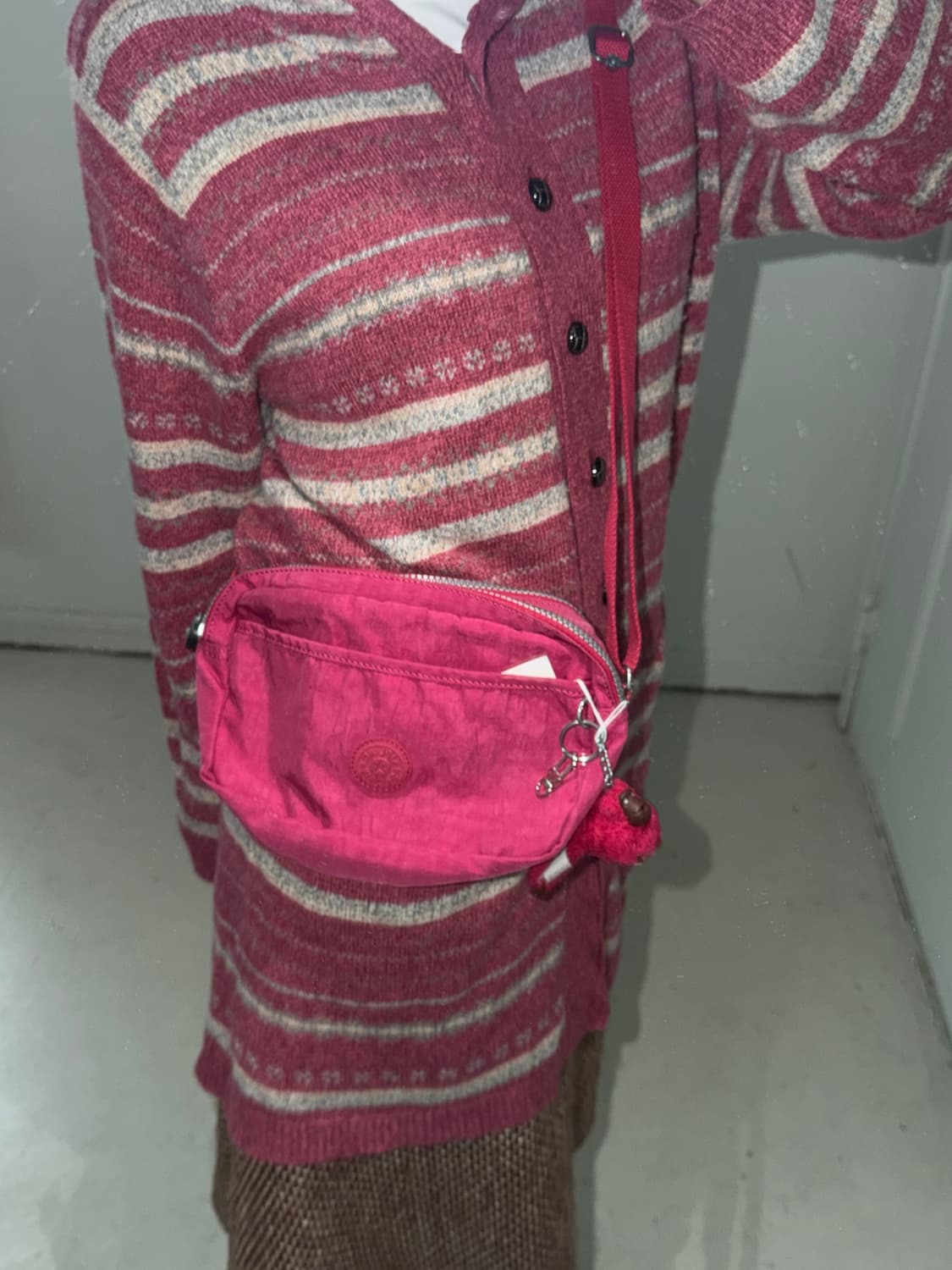 빈티지 키플링 핑크 미니크로스백 상품이미지1