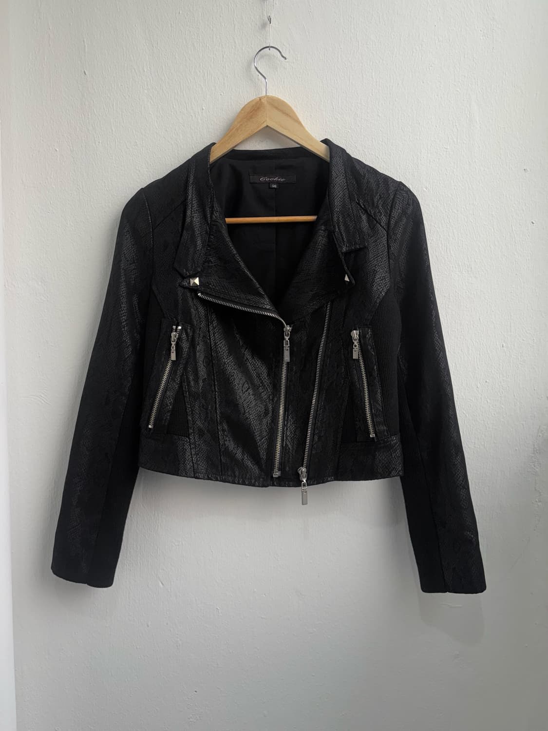 Vintage Black Crop Rider Jacket 상품이미지6