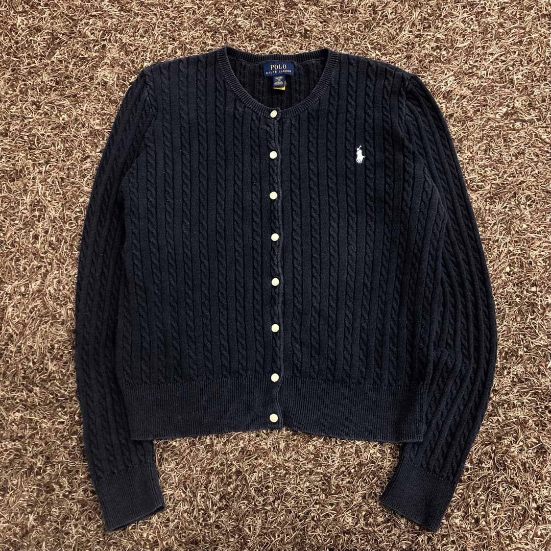 폴로 랄프로렌 걸즈 네이비 코튼 케이블 가디건 상품이미지1