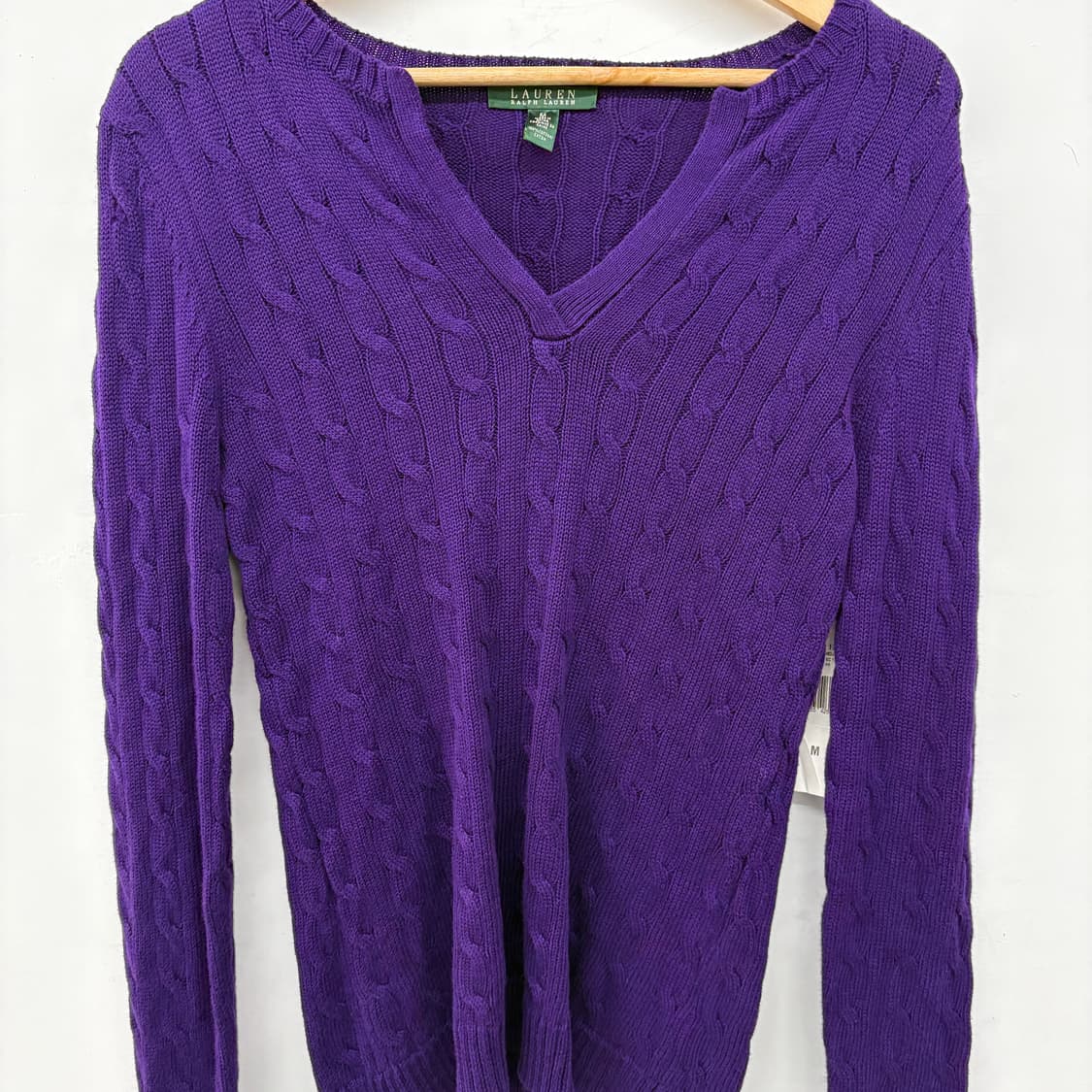 Lauren Ralph Lauren 케이블 니트 퍼플 여성 M 상품이미지2