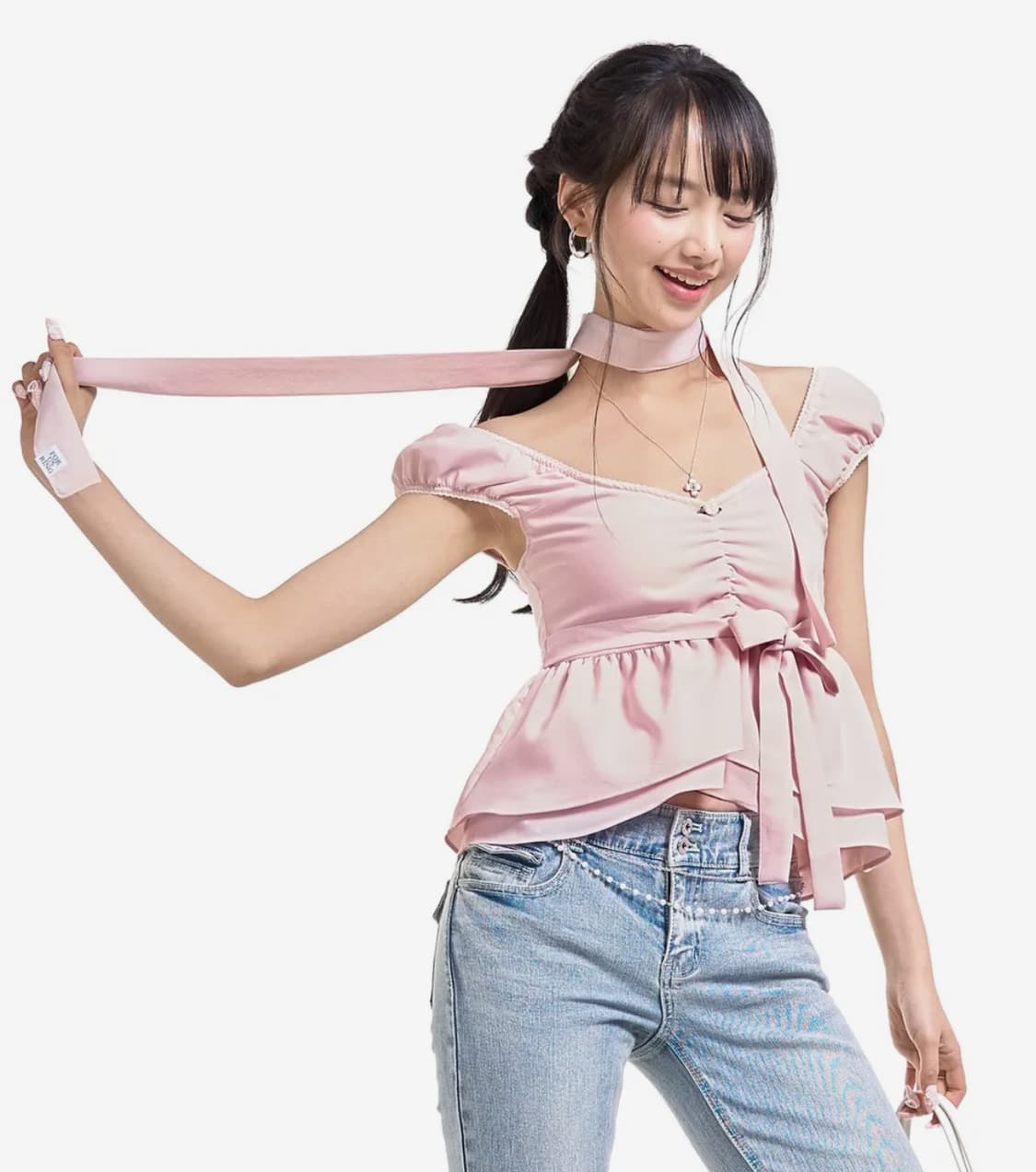 스카프+블라우스 세트판매) 포어링 드림걸 블라우스 + 스카프 S사이즈 상품이미지5