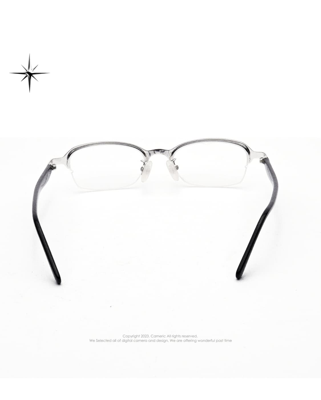 (made in japan)Havis👓 긱시크 실버 반무테 빈티지 안경 상품이미지7