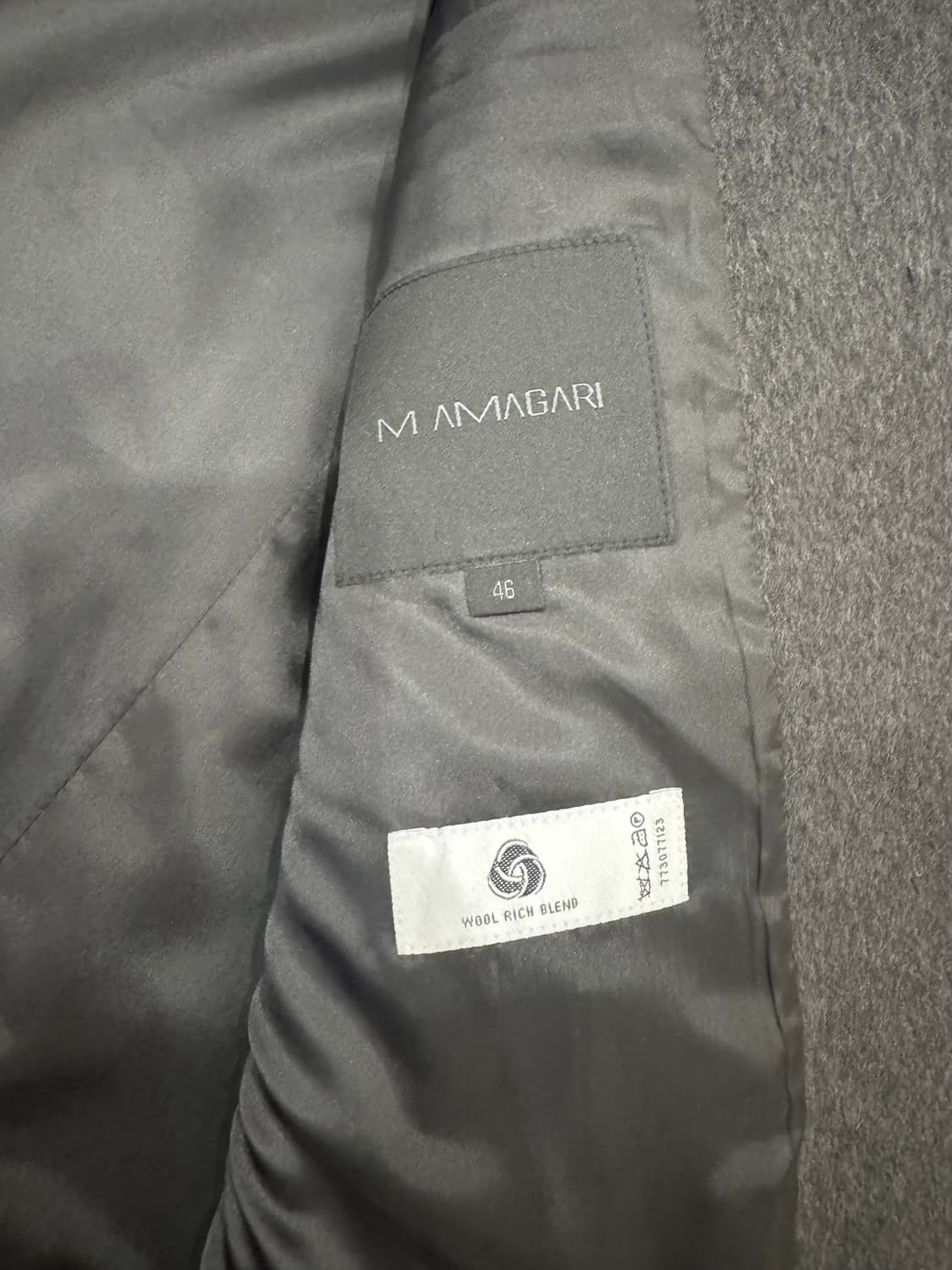 46) 마마가리 오버사이즈 싱글코트 차콜 상품이미지4