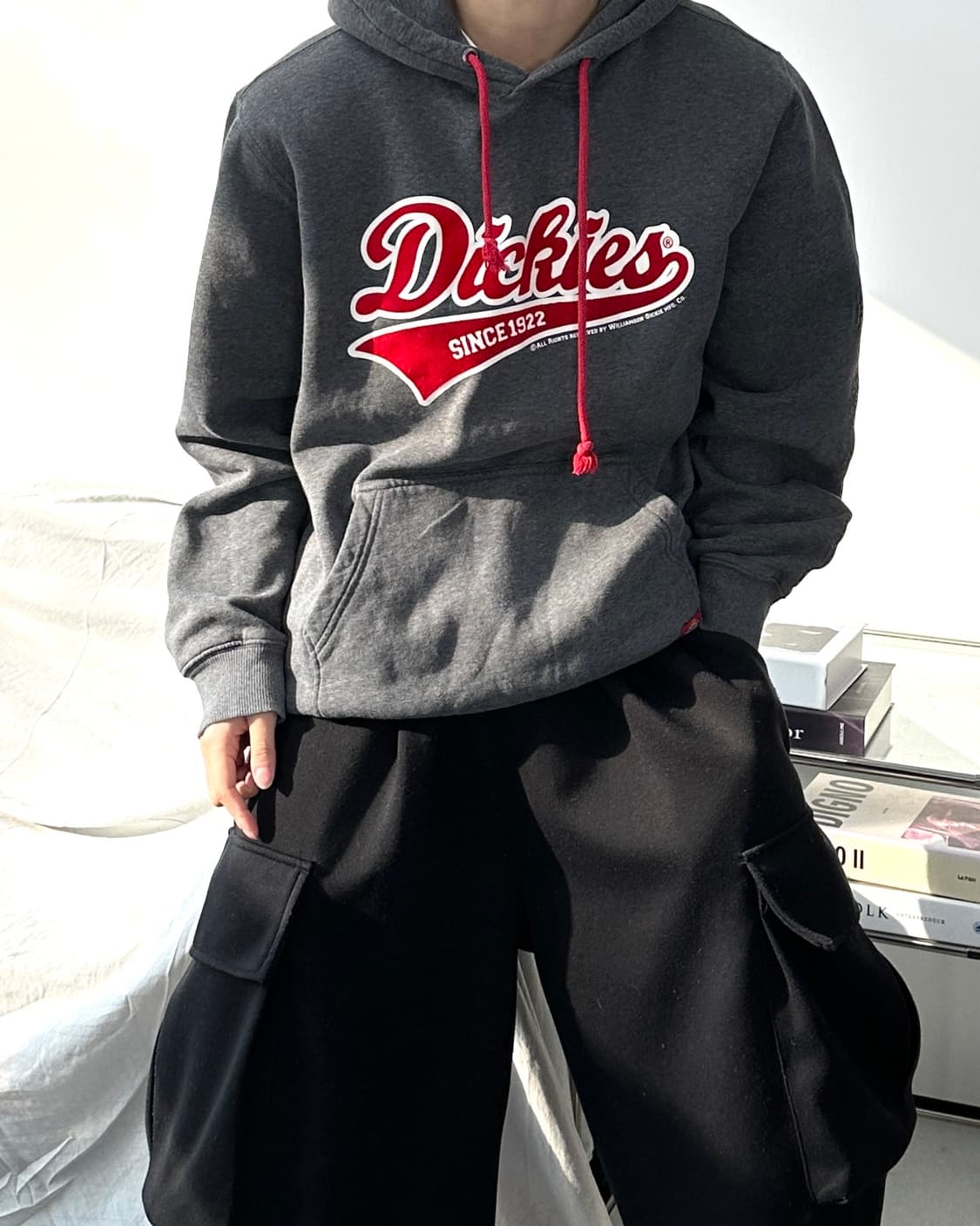 디키즈 차콜 빅로고 후드티 L 상품이미지2