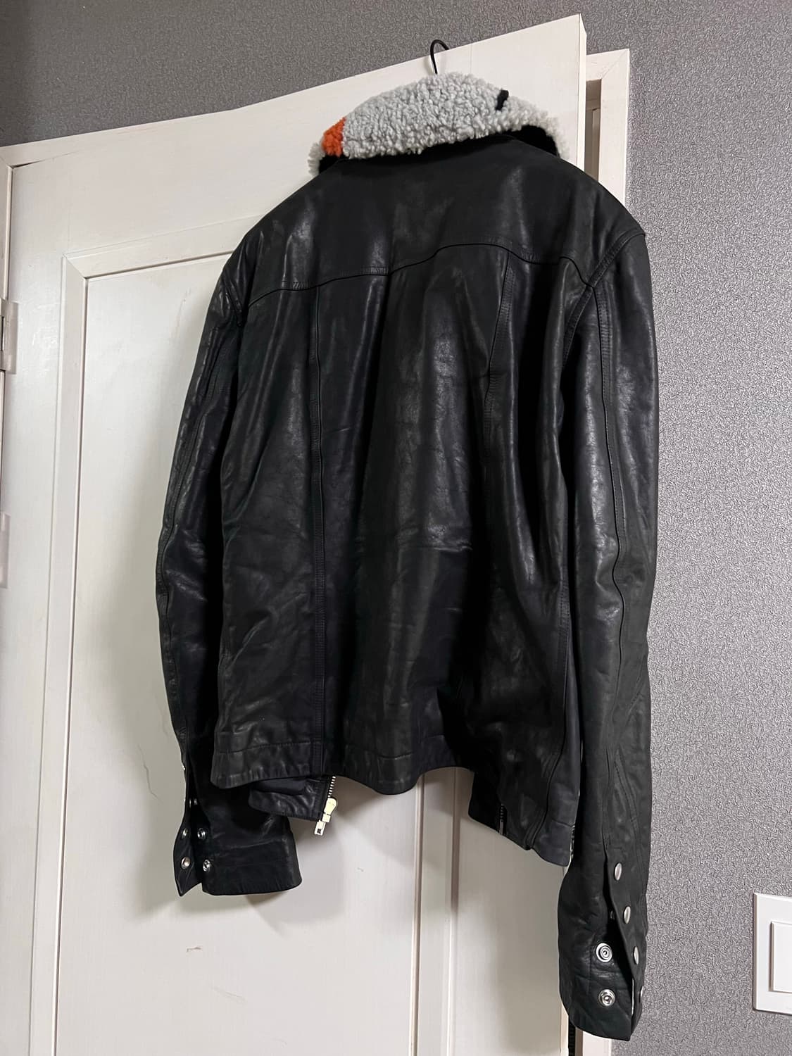 [52] 릭오웬스 22fw 바우하우스 지브라 시어링 레더 자켓 상품이미지3