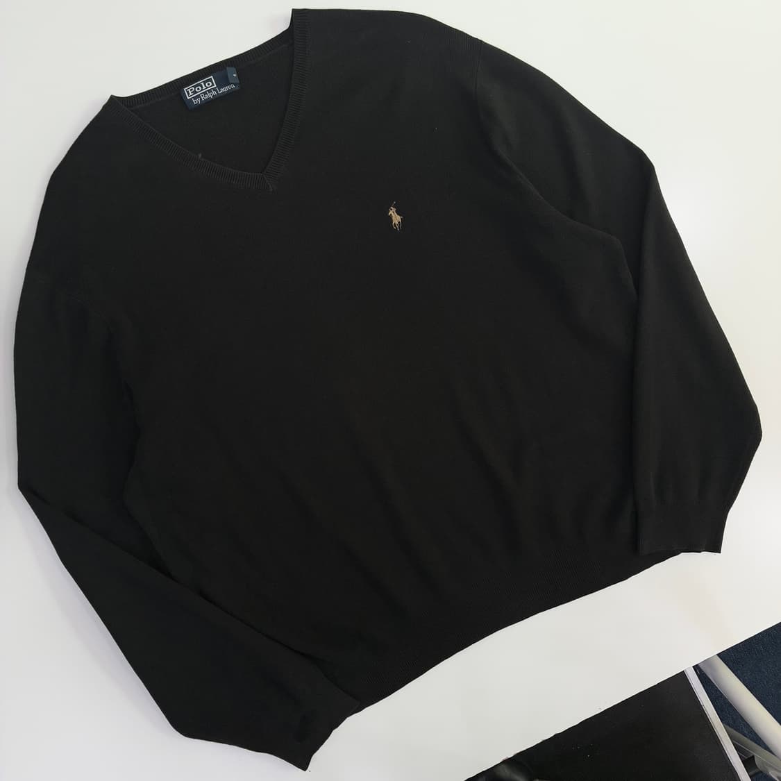 Polo 폴로 랄프로렌 블랙 코튼 V넥 니트 상품이미지2