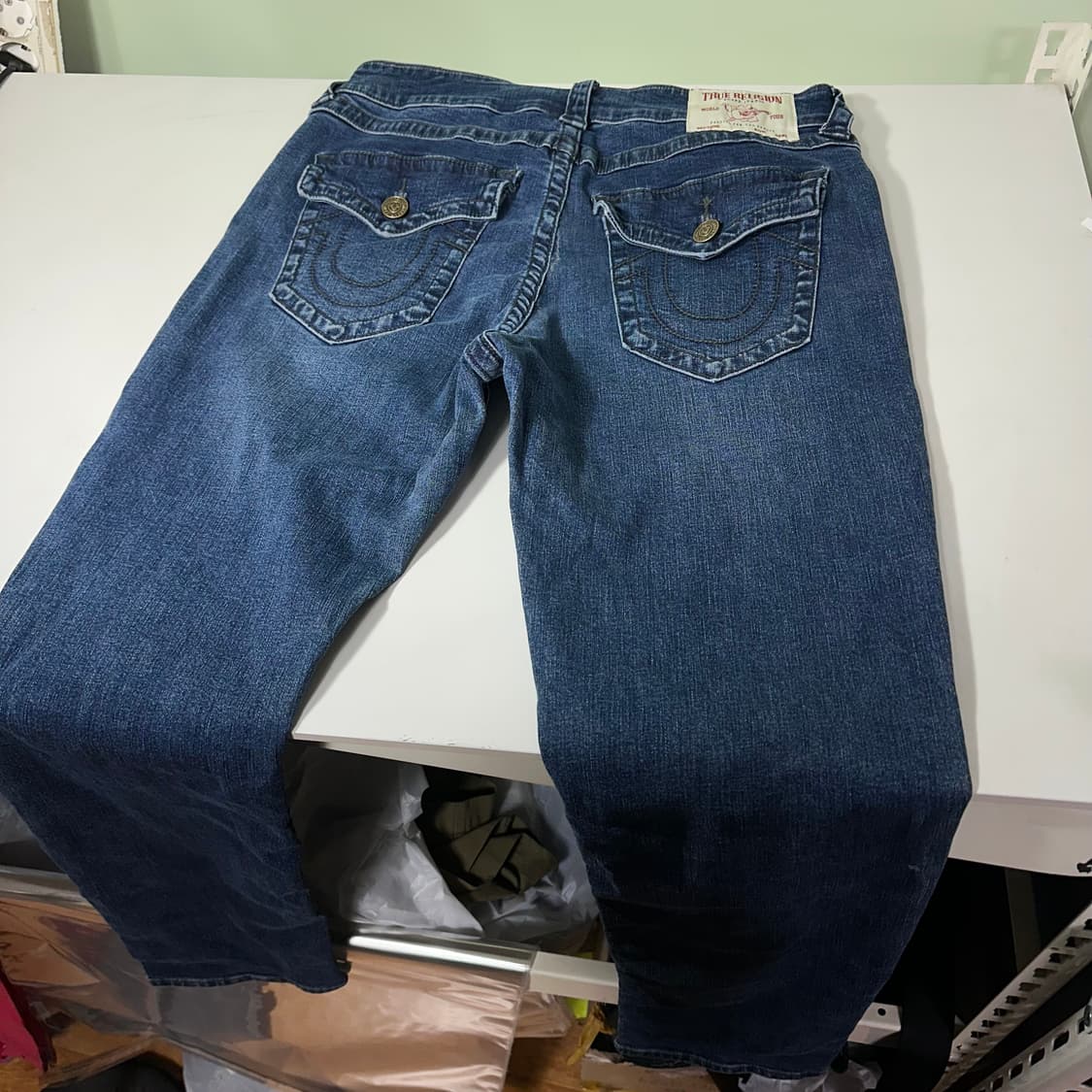 우먼XL 트루릴리전 진청워시드 슬림핏 데님팬츠 청바지 상품이미지6