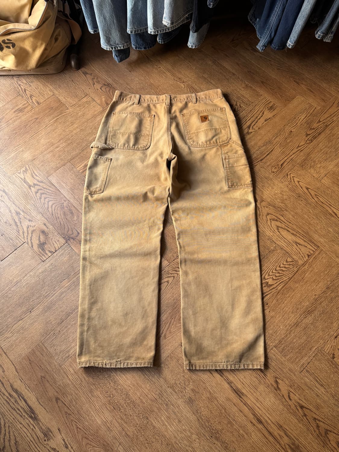 [36]칼하트 USA 더티 페이딩 브라운 싱글니 카펜터 워크 팬츠 상품이미지2