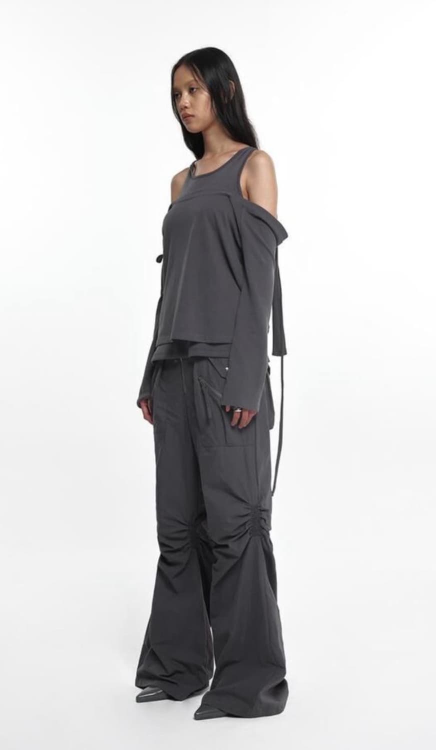 나체 지퍼 디테일 팬츠 상품이미지2