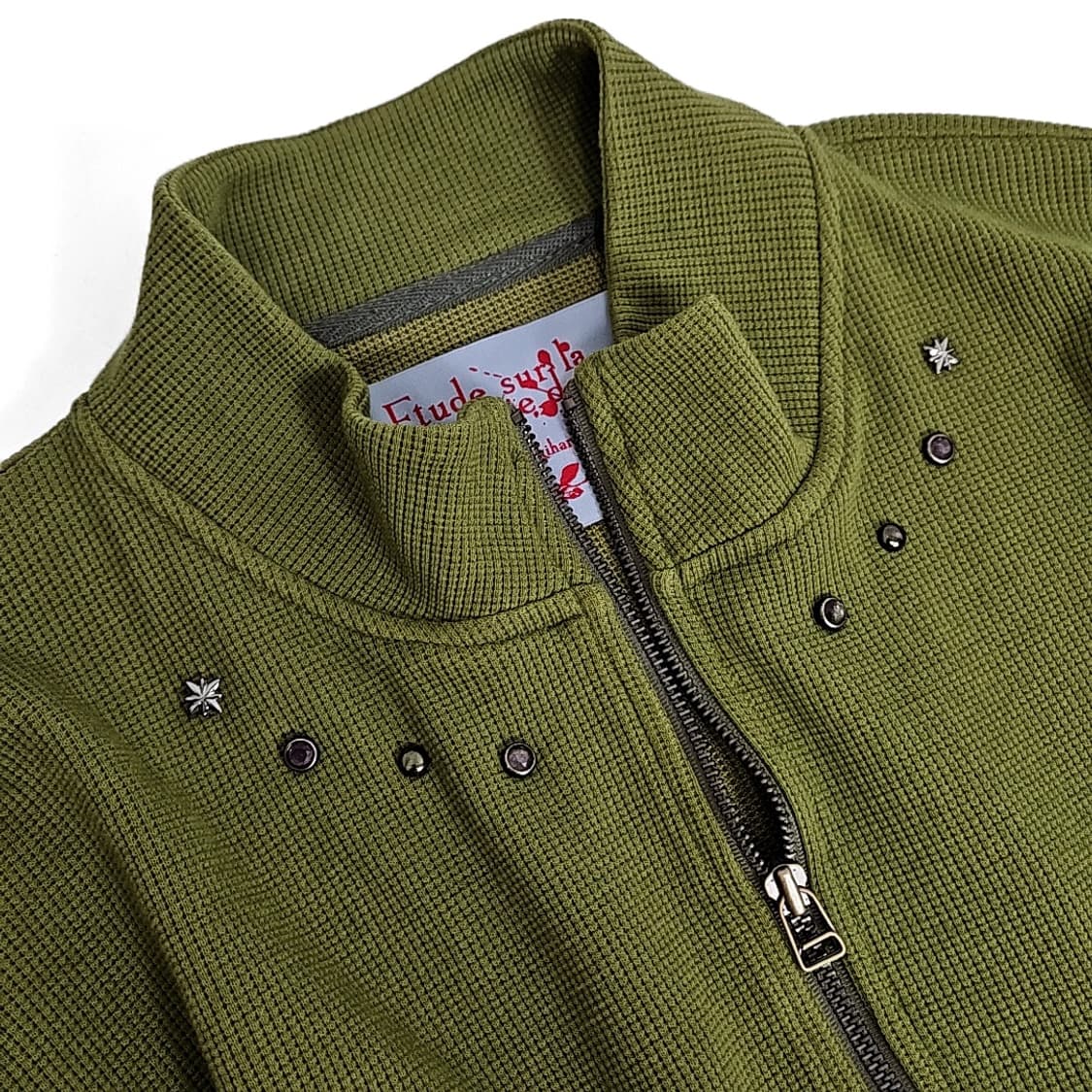 가키하라 니트집업 그린 상품이미지2