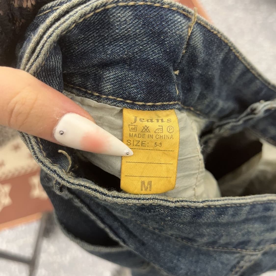 빈티지 Y2K 올드스쿨 빈티지 워싱 버튼 카고 데님팬츠 M C09361 상품이미지5