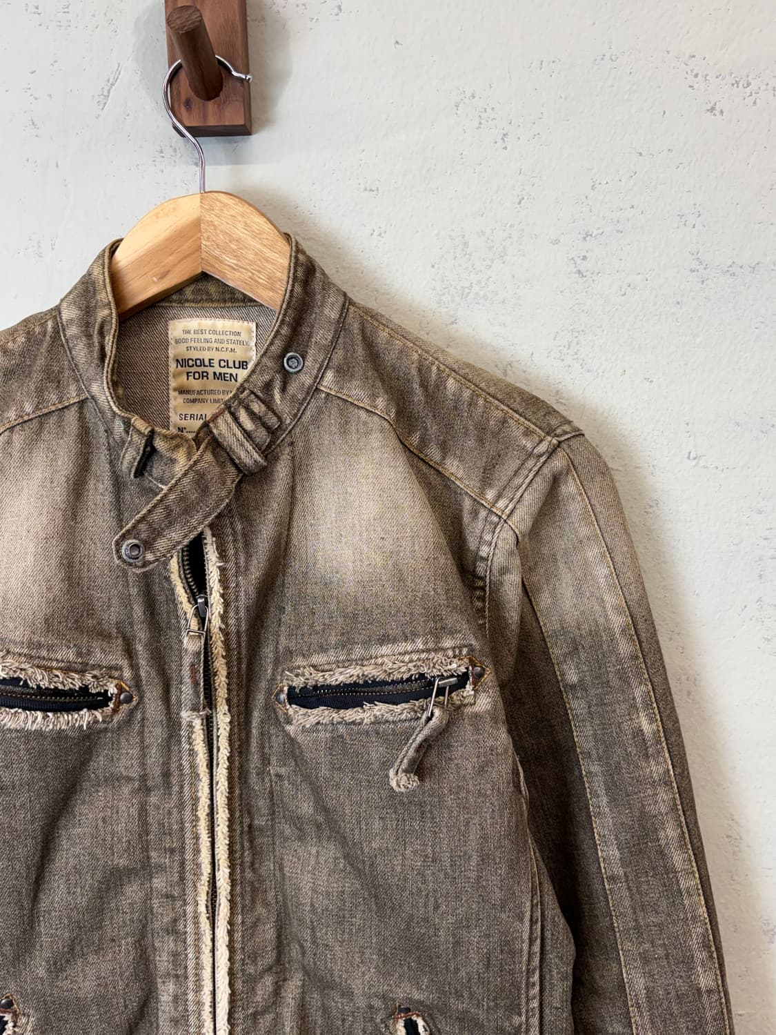 니콜클럽 빈티지 워시드 바이커 자켓 상품이미지3