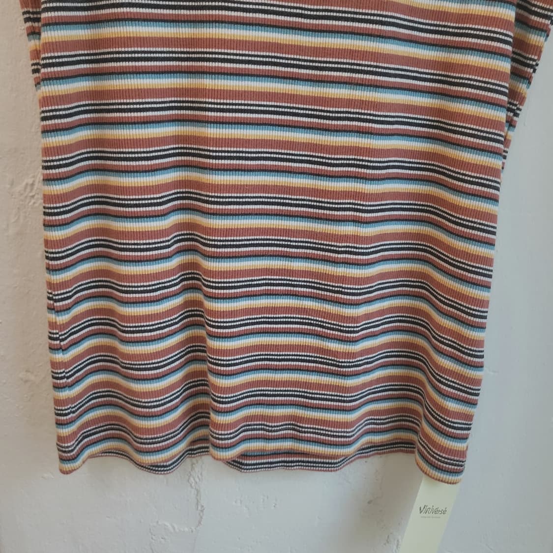 UniqloJPN 멀티스트라이프 골지 슬리브리스 상품이미지4