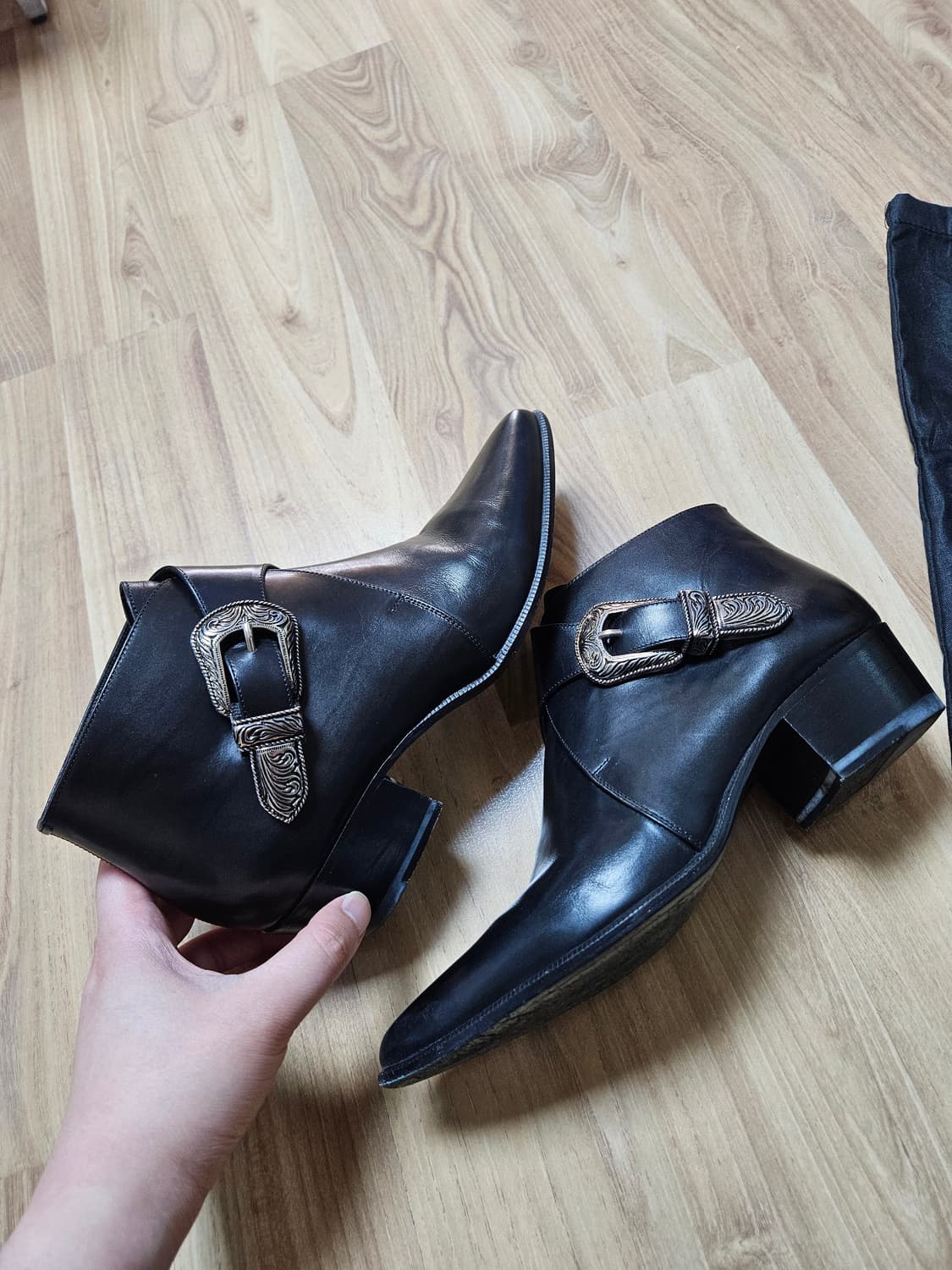 생로랑 덕키스 웨스턴 부츠 블랙 상품이미지3