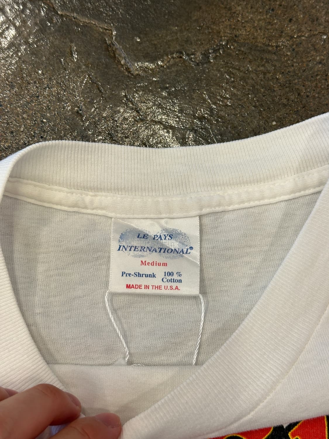 90s Made In USA 폴란드 프린팅 반팔티 M 상품이미지5