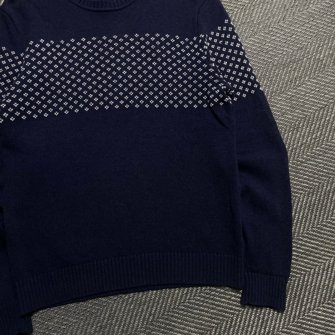타미힐피거 패턴 라운드넥 니트 네이비o 5301 상품이미지2