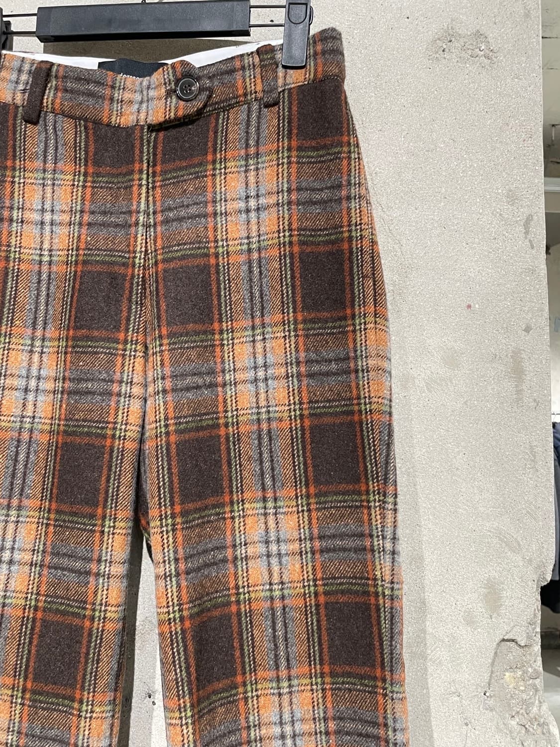 앤더슨벨 18F/W 다크 브라운 네나 체크 슬릿 울 트라우저 상품이미지3