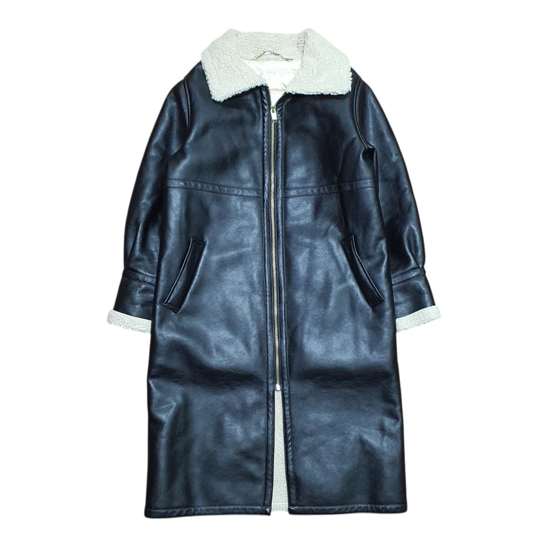 ✨ (바배) 블루드진 덕다운 무스탕 레더 롱 코트 패딩  상품이미지1