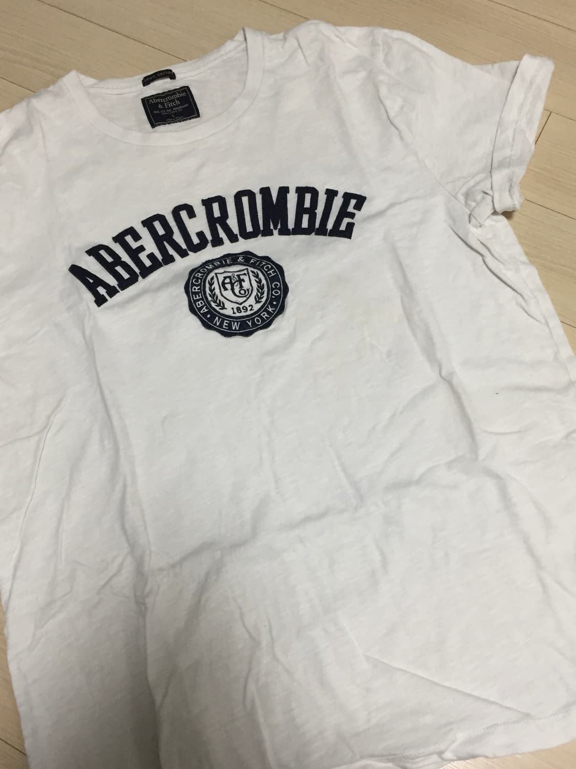 아베크롬비 화이트 코튼 반팔 상품이미지1