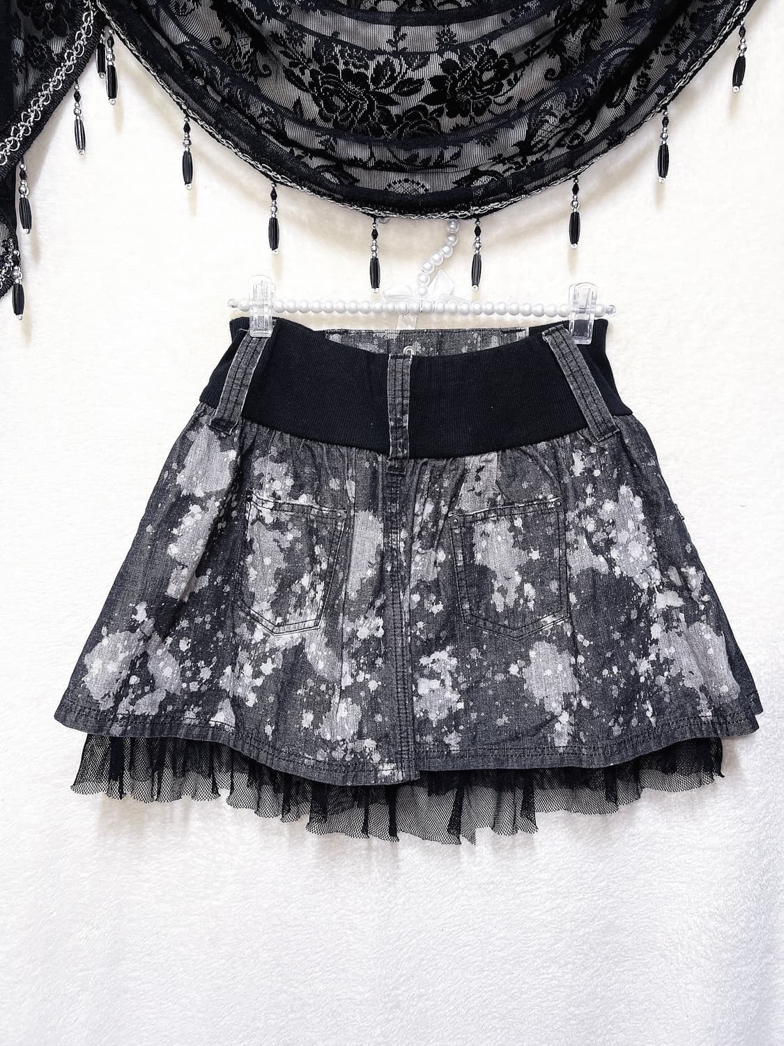 고스펑크 y2k 와투케 갸루 타이다이 스터드찡 그런지 미니스커트 치마 상품이미지10
