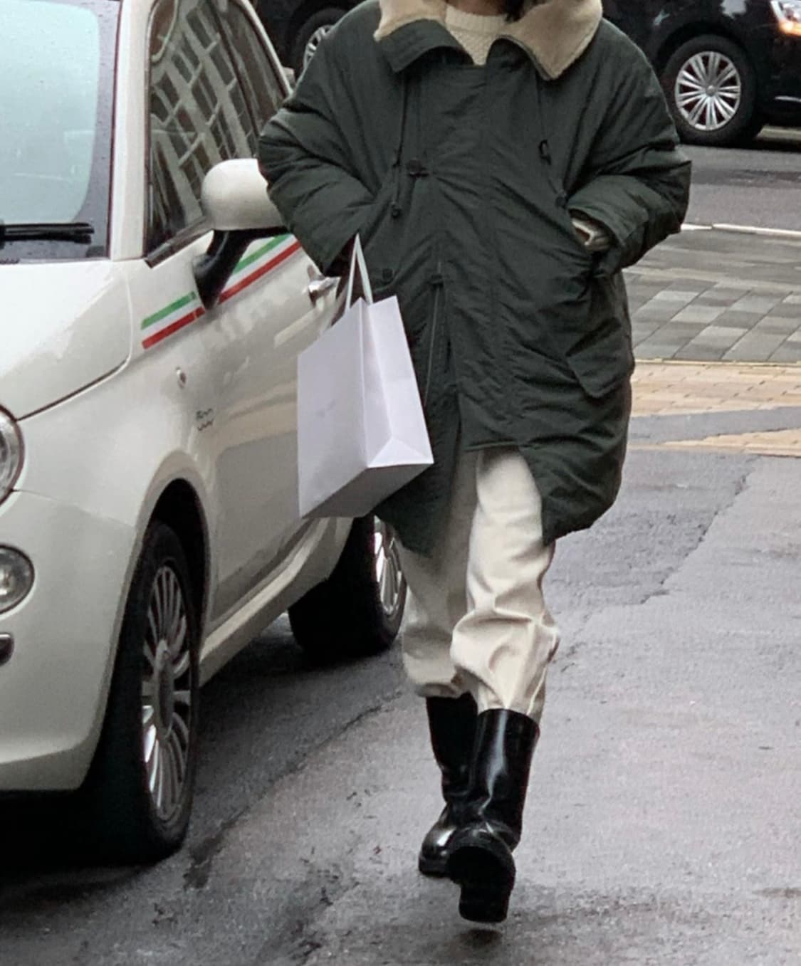 브런치 품절야상 구스다운 야상패딩 카키 여성 프리사이즈 상품이미지3