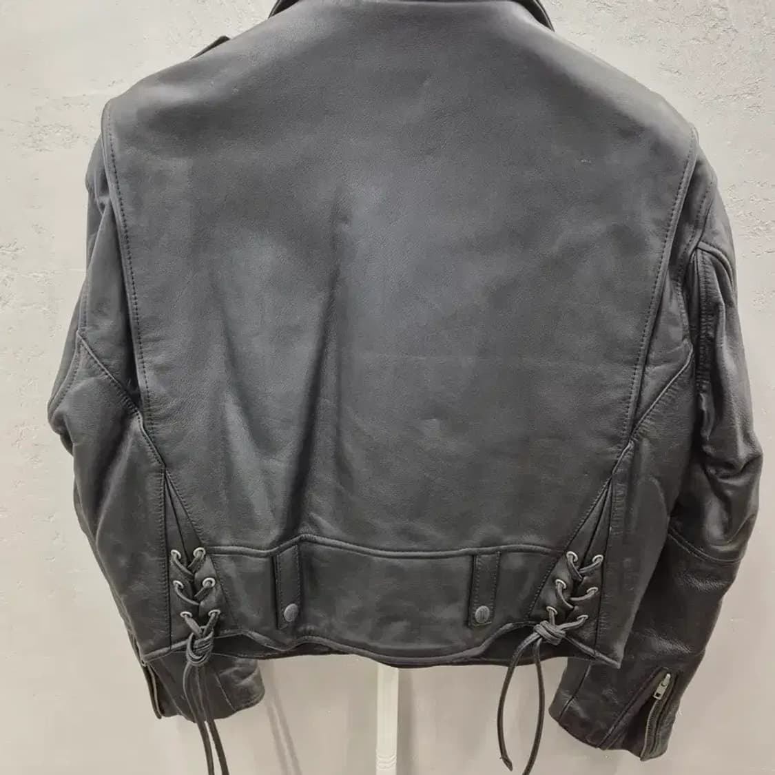스튜디오톰보이 90s 빈티지 블랙 소가죽 더블 라이더 자켓 90 상품이미지3