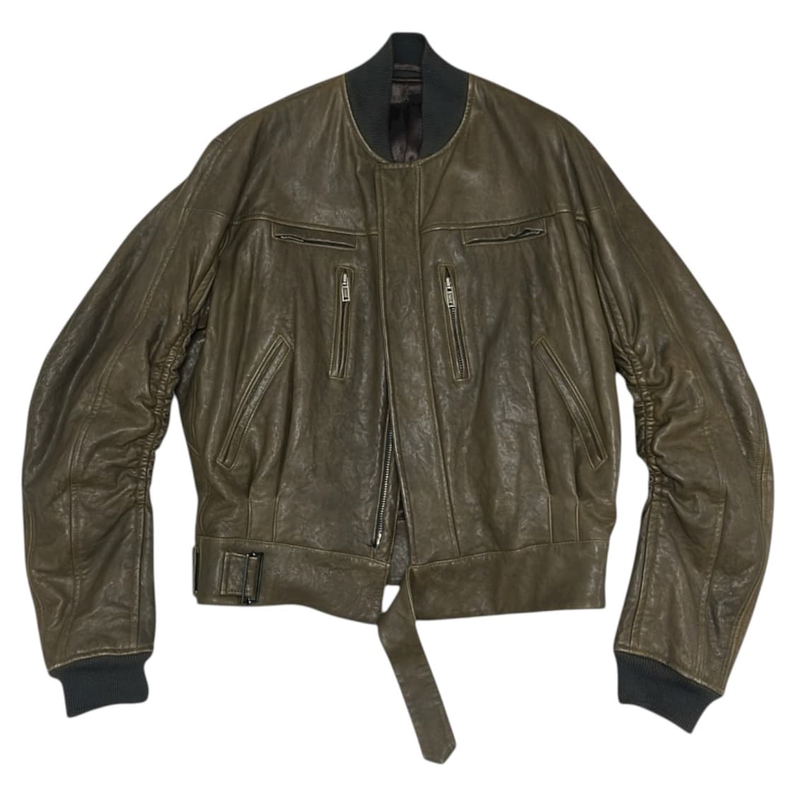 [M] 하이더아커만 15FW 올리브 레더 기모노 봄버 상품이미지1