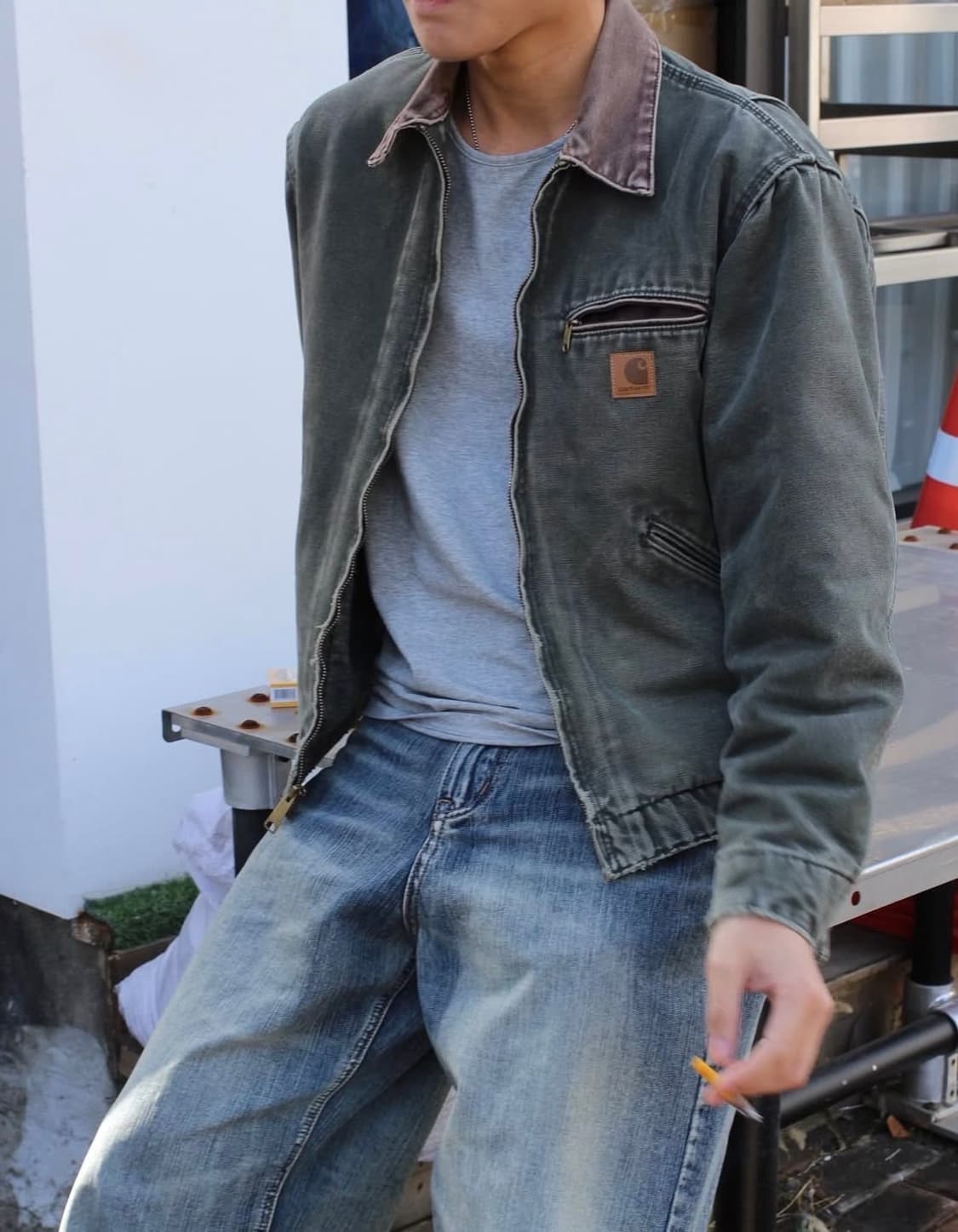 OG 00's 칼하트 J97 디트로이트 MOS 칼하트 자켓 모스그린 상품이미지3