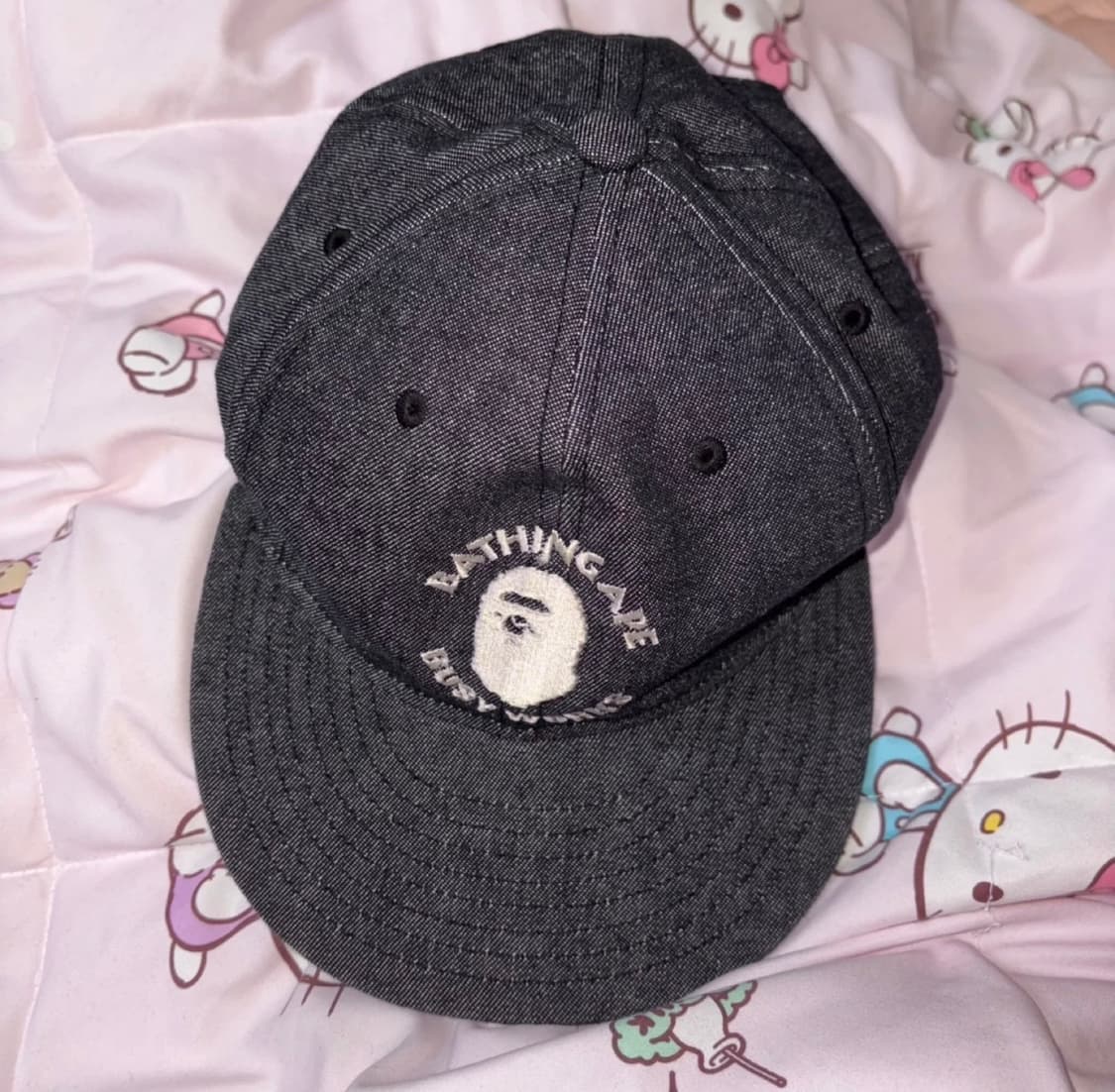 베이프 컬리지 데님 일자캡 상품이미지1