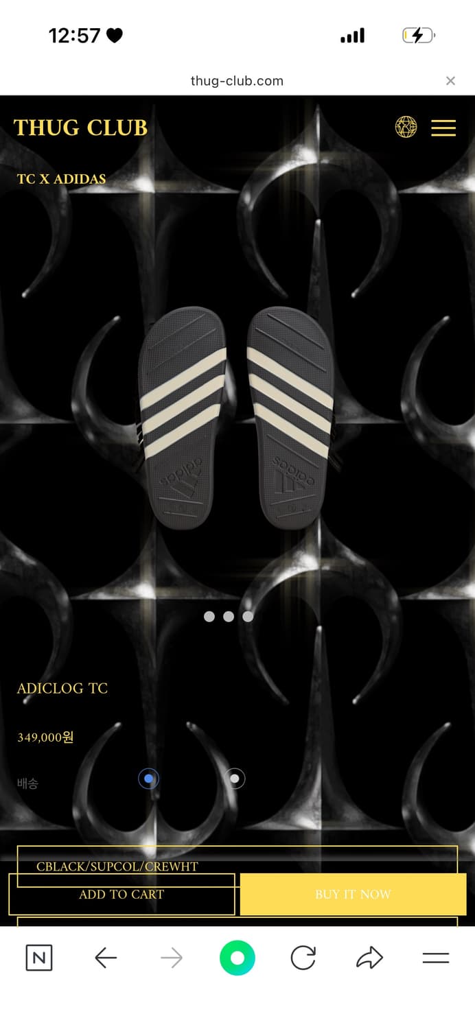 떠그클럽x아디다스 아디클로그 블랙 상품이미지4