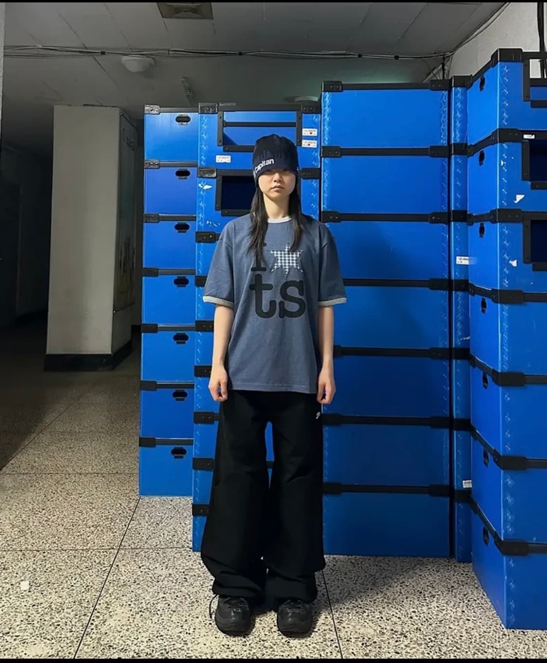 링거 티셔츠 블루 상품이미지2